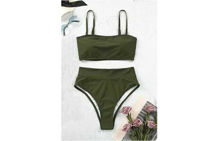 Pink Queen Removable Strap Cheeky Bikini Set